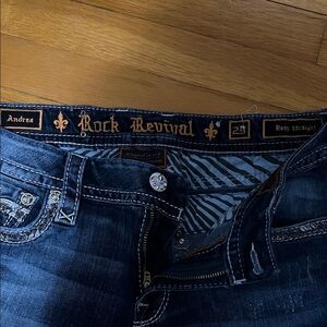 Rock Revival Dark Indigo Jeans with Contrast Stitching